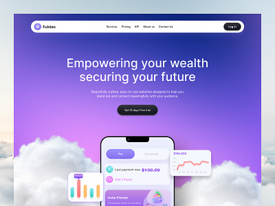 AI Fintech Startup Mobile App Landing Page Web Design ai app finance fintech landing page minimalist money morden product professional saas ui website