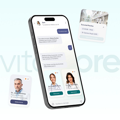 Medical Booking App – UX/UI Design ai assistant appointment app booking app clean ui design system digital health healthcare app healthtech medical app minimal design mobile ui modern ui ui design user experience user interface ux design