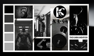 The Kara Method Mood Board black branding design exercise fitness graphic design illustration jet logo logo design modern signature logo ui unique