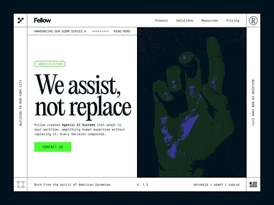 Agentic AI Systems agentic ai b2b black and white brand brand identity branding dither grid grid lines hero logo modern mono new york city nyc saas serif webflow website