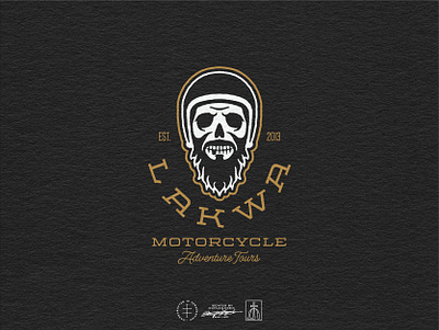 Lakwa Motorcycle Tertiary Logo beard brand design brand identity branding branding design character hand drawn identity design illustration lettering logo logo design logodesign mascot motorcycle skull typography vintage visual identity
