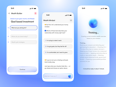 INTG goal-based Robo-Advisor chatbot concept chatbot fintech goal based minimal ui mobile app product design robo advisor stepper ui ui design ux design