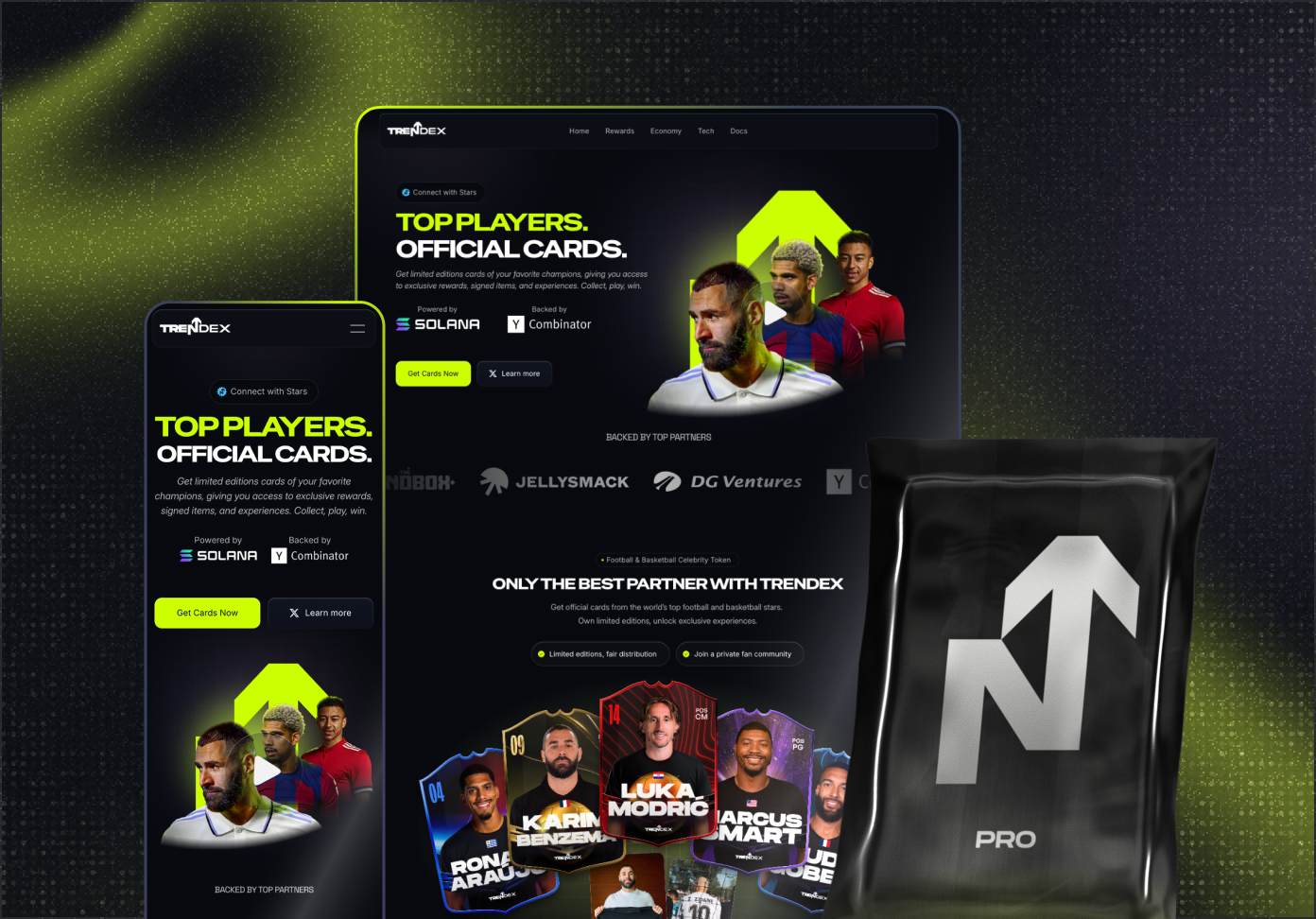 Web 3 Official Sports Cards Landing branding logo ui