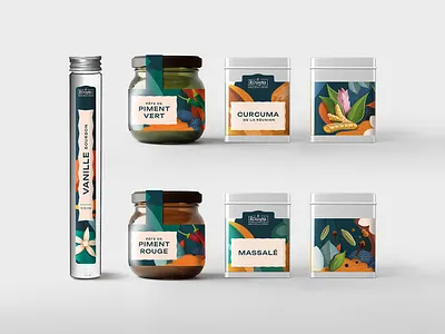 Le Rougail branding illustration packaging vector