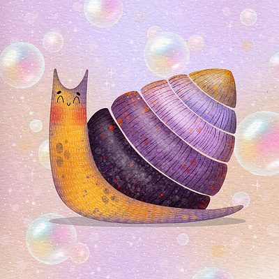 "Dreamy Snail" Illustration app branding design graphic design illustration logo typography ui ux vector