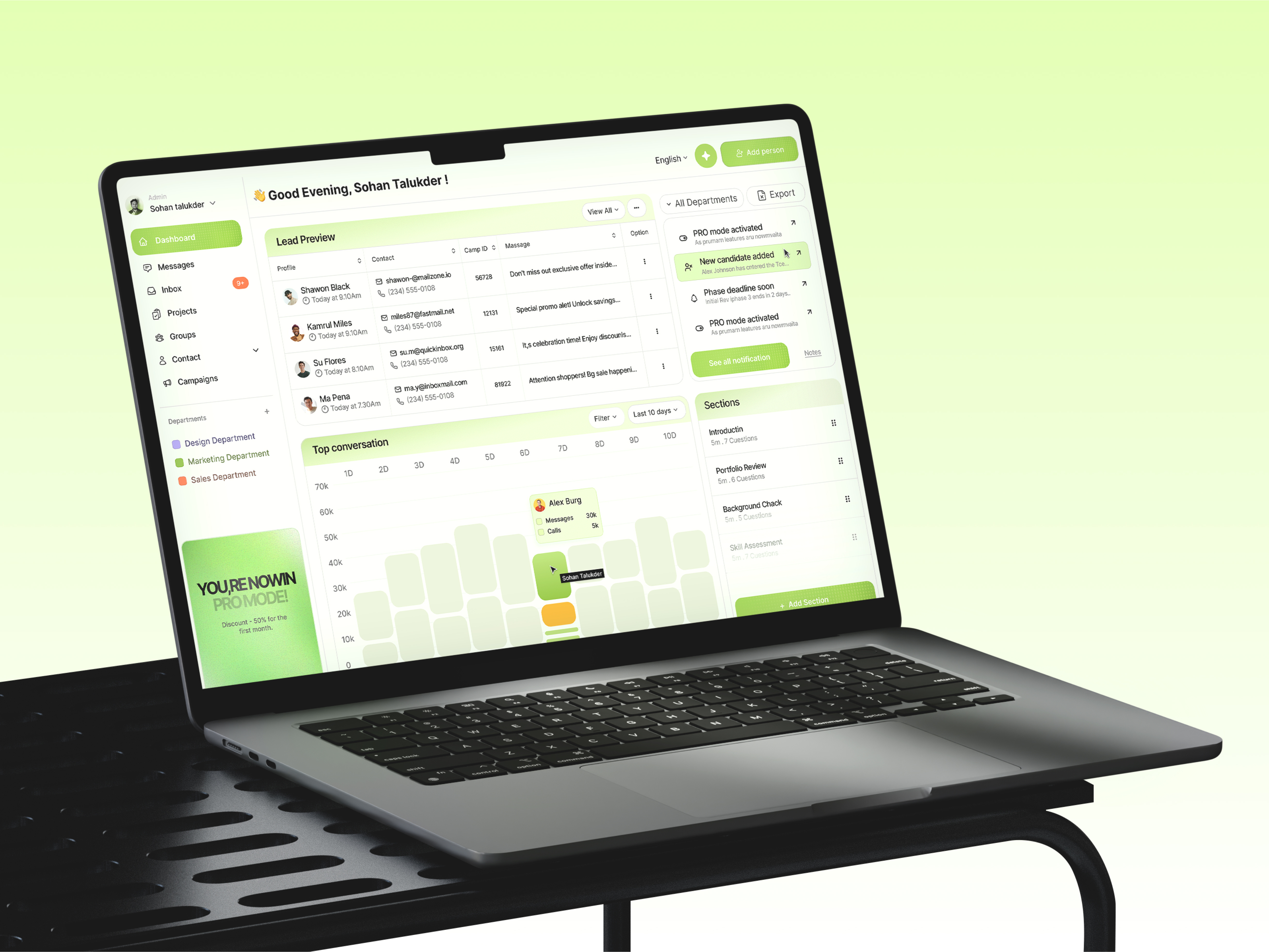 Example of Dashboard UI/UX Design Service