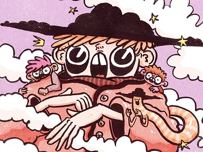 The fake magician brush character design drawing face illustration ink photoshop