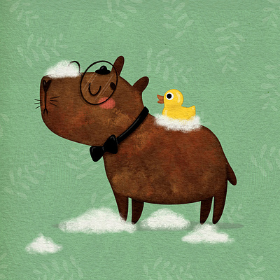 "Mr. Capybara's Splashy Spa Adventure" Illustration app branding design graphic design illustration logo typography ui ux vector