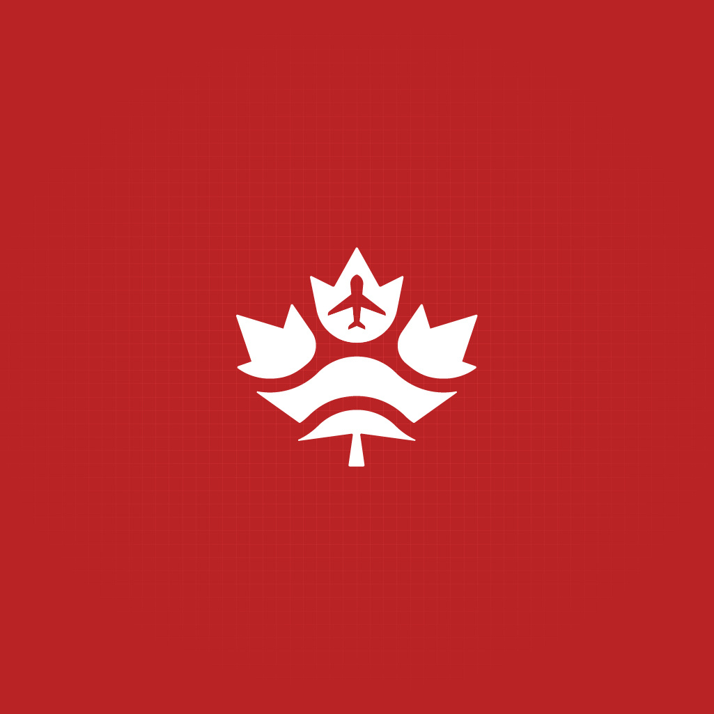 Canada Immigration Consultancy Logo Design aero plane airplane black bold brand branding canada consultancy creative design icon immigration leaf logo maple mark minimal modern red waves