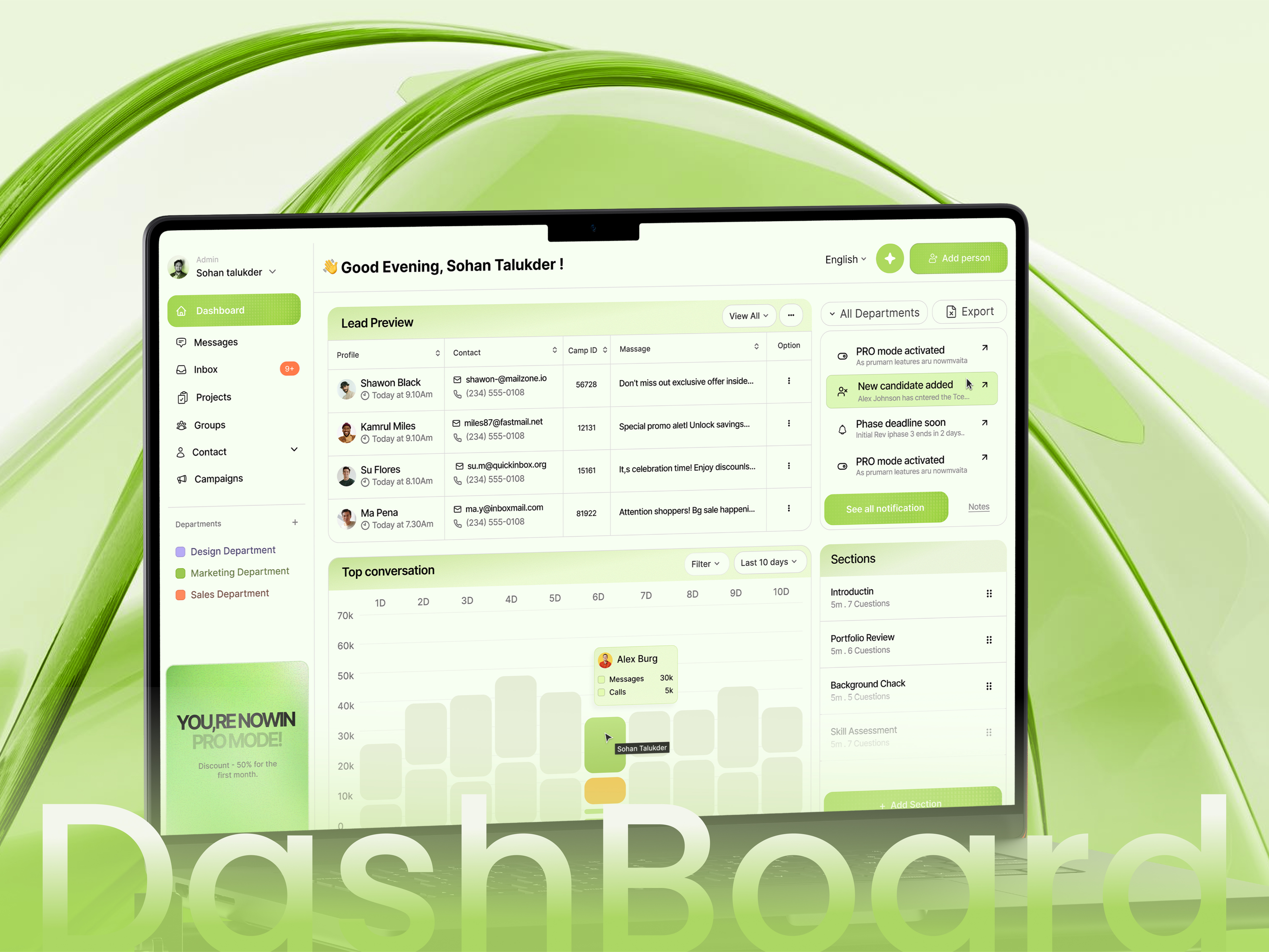 Modern CRM Dashboard Design analytics business dashboard creative dashboard crm dashboard crm software dashboard dashboard design dashboard ui marketing dashboard modern dashboard product project analytics dashboard project management dashboard saas dashboard saas marketing sales management task management dashboard ui ui design ui ux