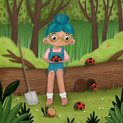 "Uncovering the Ladybug's Secret" Illustration app branding design graphic design illustration logo typography ui ux vector