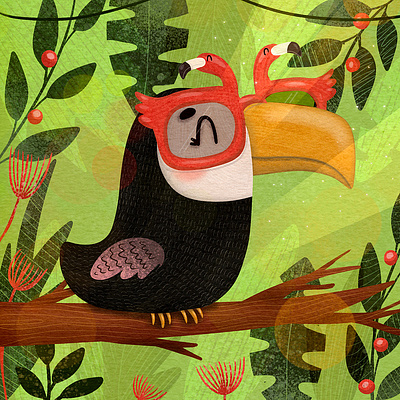 "Jungle Toucan" Illustration app branding design graphic design illustration logo typography ui ux vector