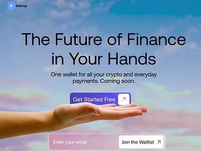 Crypto Card Waitlist app design banking blockchain card design crypto debit card digital wallet fintech landing page mobile app modern payment product design ui ux waitlist web design web3