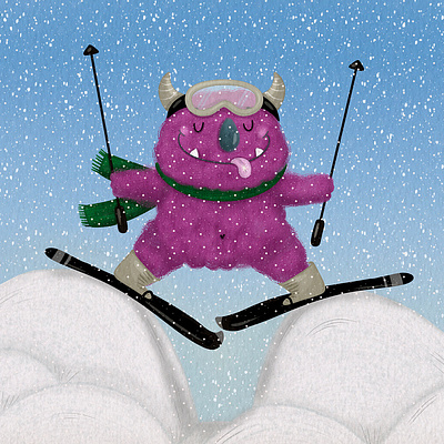 "Skiing Adventure" Illustration app branding design graphic design illustration logo typography ui ux vector