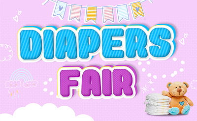 Diapers fair 3d animation font graphic design marketing motion graphics typhography