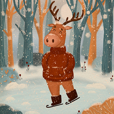 "Snowy Afternoon" Illustration app branding design graphic design illustration logo typography ui ux vector