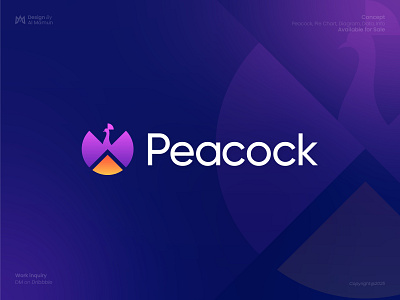 Abstract Peacock, Pie Chart, Diagram, Data Logo abstract bird brand mark branding business data diagram gradient identity logo logo design logo designer logo mark marca modern logo peacock pie chart timeless unique