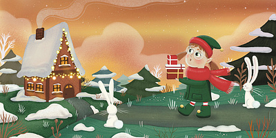 "Cozy Christmas Tale" Picture Book app branding design graphic design illustration logo typography ui ux vector