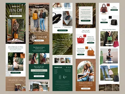 Parker Clay Leather Goods Welcome Email Flow email email campaign email design email flow email marketing email template feminine handbags klaviyo mailchimp purse welcome welcome email womens fashion