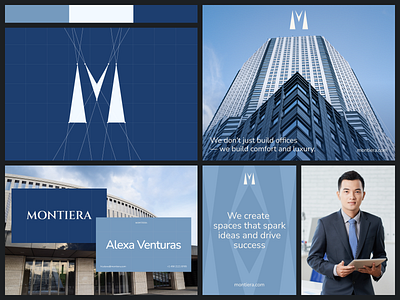 Montiera Visual Branding blue branding business card corporate fireart identity ui ux
