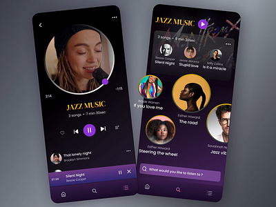 Music player concept animation concept dark theme music player ui ux video