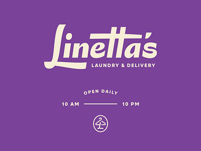 Linetta's Laundry Logo brand branding clothes hanger laundy lettering logo typ typography