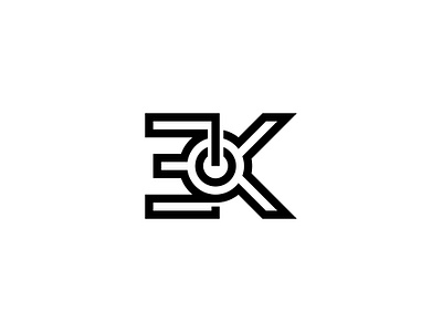 Ke Ek Power Button Target Logo Design business