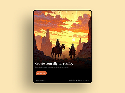 Digital Frontier - Hero Card Concept branding card design design figma figma design graphic design illustration landing page logo modern card ui rdr2 section ui ui card ui design uiux vector webdesign website western card design