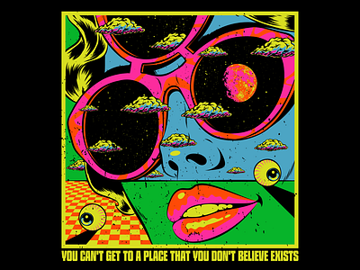 Believe it color colorful design fantasy illustration life moon pop art psychedelic retro surreal surrealism trippy vector vintage wisdom