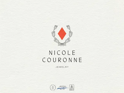 Nicole Couronne Jewelry Secondary Logo accessories brand design brand identity branding branding design designer elegant fashion fine jewelry hand drawn identity design illustration jewelry logo logo design logomark logotype typography vintage visual identity