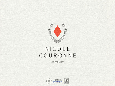 Nicole Couronne Jewelry Secondary Logo accessories brand design brand identity branding branding design designer elegant fashion fine jewelry hand drawn identity design illustration jewelry logo logo design logomark logotype typography vintage visual identity