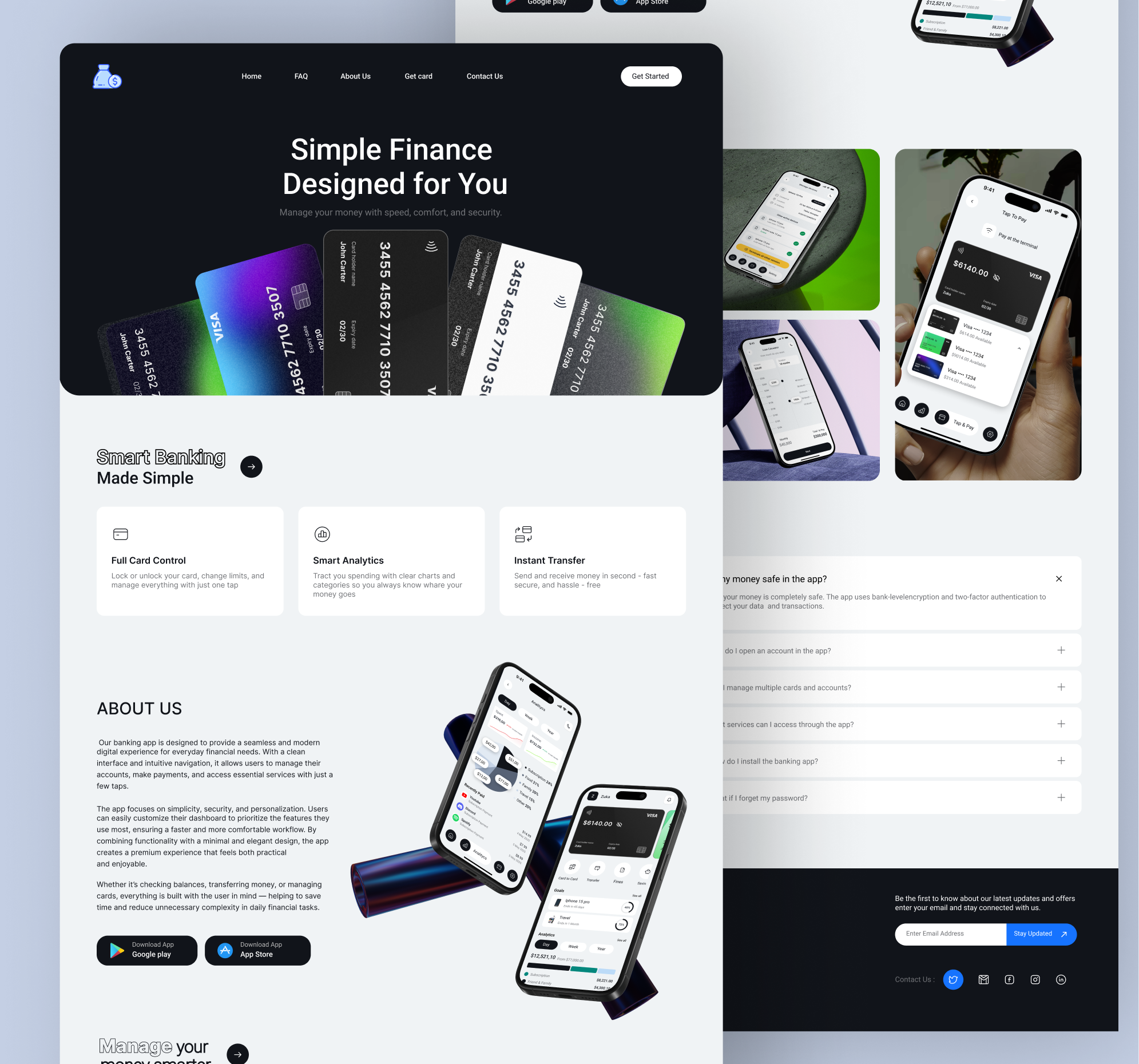 Landing Page for Banking App — Minimal Design bankingapp design fintech landingpage ui userinterface uxdesign