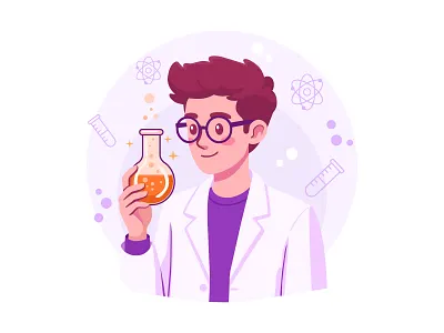 Scientific Research & Discovery - Versatile Vector Art biotech branding character design chemistry discovery edtech education experiment flat illustration illustration innovation laboratory learning modern research science scientist technology vector vector art