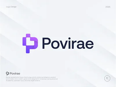 Povirae - Modern Logo Design brand identity branding business logo corporate logo design icon identity logo logo creation logo design logo designer logo maker logodesign logos p letter logo p logo tech company tech logo technology