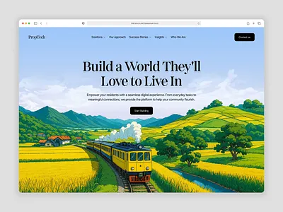 PropTech Landing Page Concept - Building Communities branding design figma figma design framer ghibli art graphic design hero section design illustration landing page logo modern design product design section ui ui design ui ghibli uiux uiux design vector