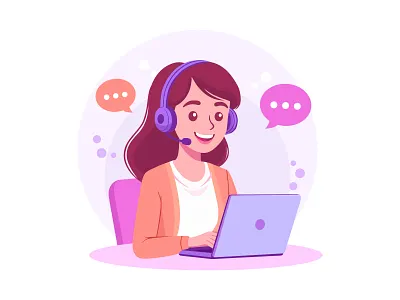 Exceptional Customer Support - Flat Vector Illustration branding business call center character design communication customer service digital ecommerce flat illustration help desk illustration online chat professional remote assitance saas support tech support user experience vector vector art