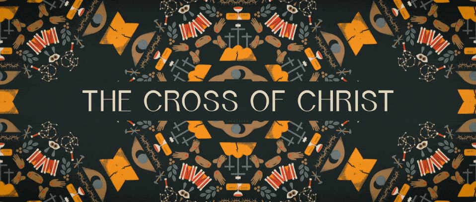 THE CROSS OF CHRIST Kaleidoscope branding christ church branding cross crown of thorns crucifixion graphic design grave illustration illustrations jesus kaleidoscope kaleidoscopic last supper lent logo nails passion of jesus passion of the christ rooster