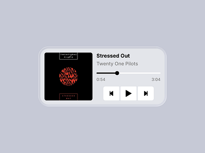Minimalist Now Playing Widget Design light theme music player player ui soft ui widget