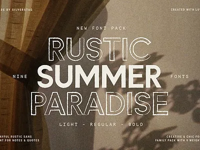 Rustic Summer Paradise Font Family bold branding design font font duo modern retro sans sans serif font sans serif font family sans serif typeface serif vintage