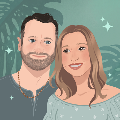 Digital Illustration of a Loving Couple art digital art hand drawn illustration portrait procreate