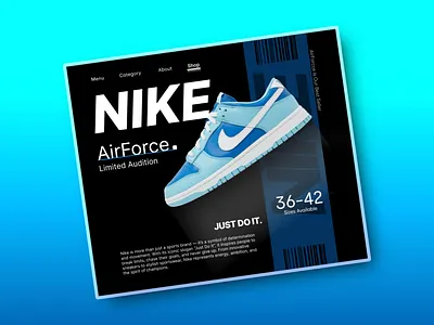 NIKE brand Airforce design advertising airforce banner branding card design logo nike poster sneakers ui ux web webdesigne