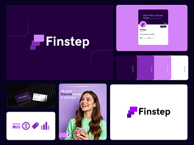 Finstep logo design & branding,logo design,f logo, letter logo,f ai brand logo branding business logo colorful logo creative logo crypto data f logo finance logo fintech letter logo logo logo design logo mark logotype modern logo saas tech type