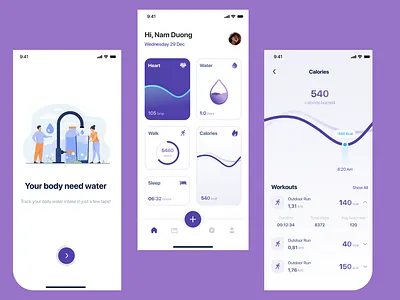 Movement App UI app design fitness health movement app ui uiux user interface ux web design