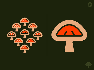 Mushroom letter M alchemy autumn bright fantasy fall foraging forest icon illustration letter m logo mushroom mushrooms nature october organic plant life symbol typography wizardry