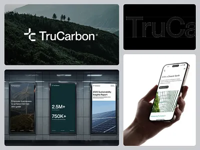 TruCarbon Brand Identity Design brand identity branding clean climate change graphic design green logo renewable energy saas visual design web web design