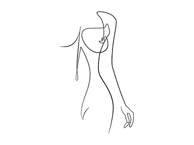 One Line Art – Woman Body Illustration black design graphic design illustration art ink line art logo one line art outline ink vector
