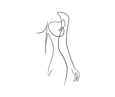 One Line Art – Woman Body Illustration black design graphic design illustration art ink line art logo one line art outline ink vector