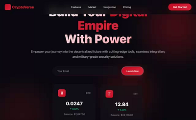 CryptoVerse graphic design uxui design web animation web design