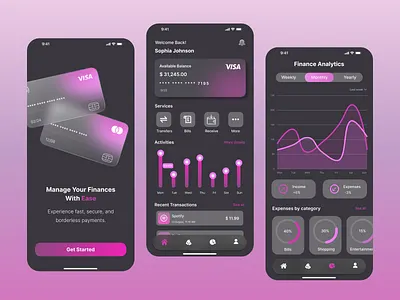 Finance Mobile App app design finance illustration ui ui mobile design ux