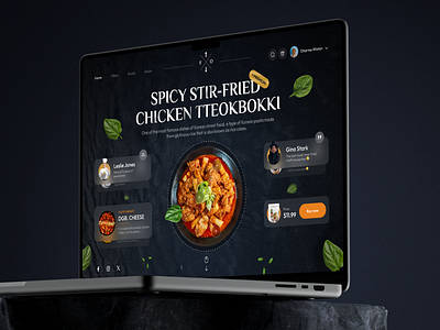 Premium Food Website — Responsive Concept 🍜 app design dark ui food website gourmet design innovation ios minimalist product design responsive design ui design user interface ux design